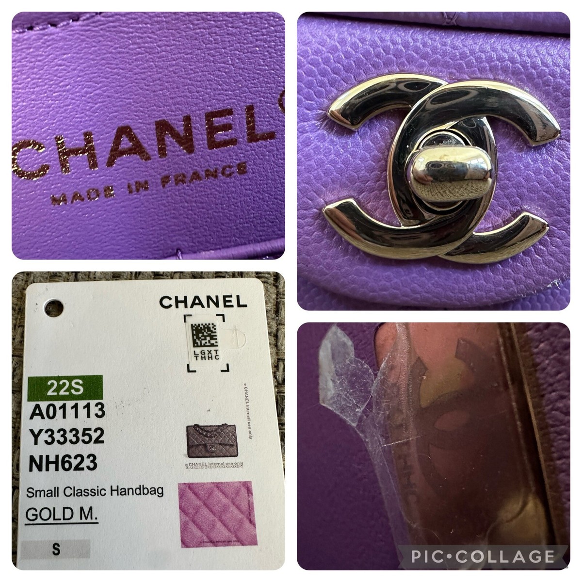 CHANEL 22S Purple Caviar GHW Quilted SMALL Double Flap | eBay CHANEL 22S Purple Caviar GHW Quilted SMALL Double Flap | eBay