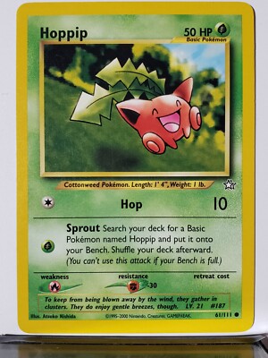 Hoppip 61/111 LP - Original 1999 Neo Genesis Pokemon Card - Atsuko