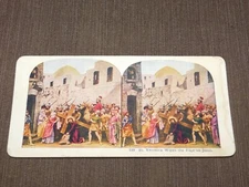VINTAGE STEREOVIEW STEREOSCOPES CARD CHRIST  ST VERONICA WIPES THE FACE OF JESUS