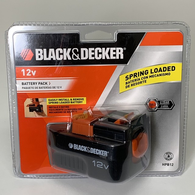 BLACK+DECKER HPB12 12V Spring Loaded Slide Battery Pack for sale online