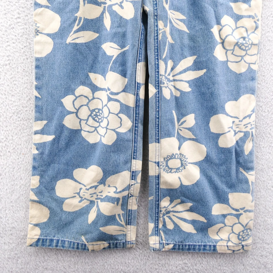 Jeans feminino Tommy Hilfiger 6 azul 30x27 cropped azul branco floral skatista preppy - Imagem 2 de 4