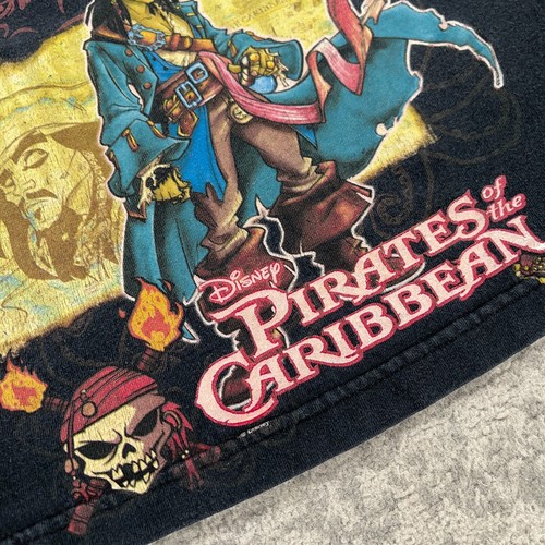 Vintage Pirates Of The Caribbean Shirt Boys Small S Black Dead Mans Chest Disney - Picture 4 of 10
