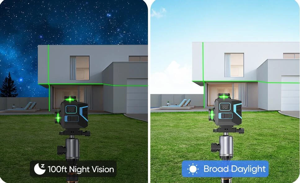 Laser Level Self Leveling Green 3D 12 Line Cross Line 3x360 Horizontal Vertical