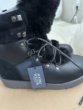 UGG VIKI BLACK LEATHER SHEEPSKIN WATERPROOF W...