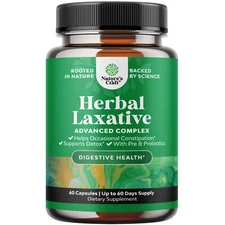 Herbal Laxative Capsules with Probiotics – Colon Cleanse and Digestive Support