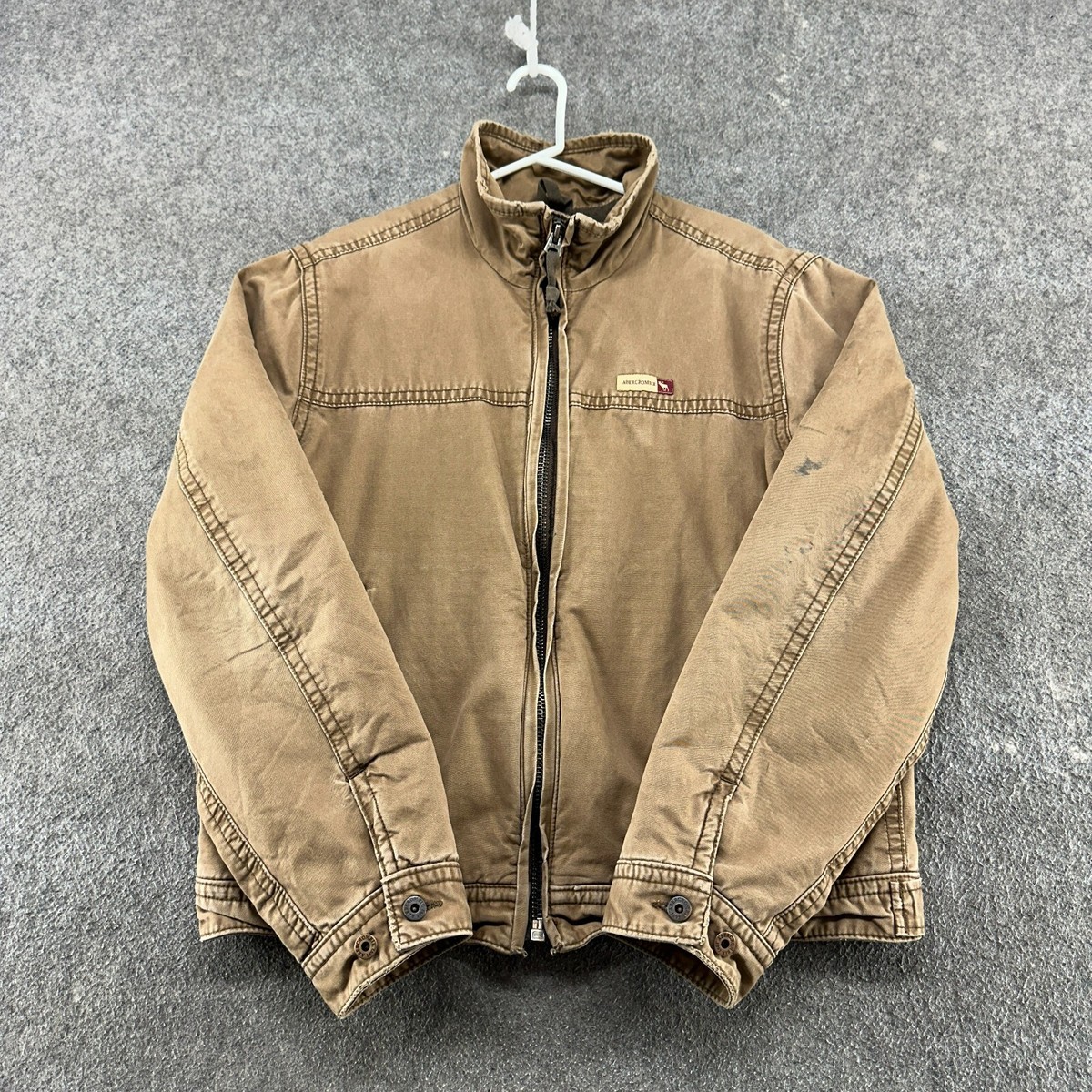 VINTAGE Abercrombie Fitch Jacket Men L Brown Parka Wool Lined