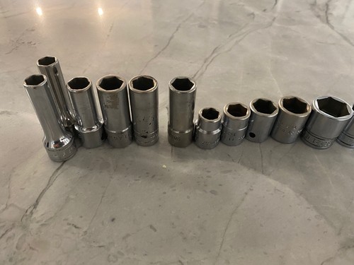 Snapon Matco Cornwell 3/8" 1/4" Shallow Deep SAE Metric Socket Single Pieces Lot - Picture 5 of 144