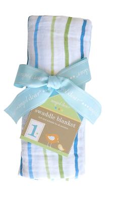 x3 Angel Dear Musselin Wickeldecke (blaue Streifen) - UVP 59,97 £
