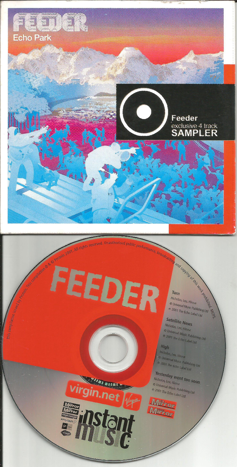 FEEDER Echo Park 4TRK NEWSPAPER SAMPLER EUROPE Made PROMO DJ CD Single USA Seler