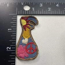 Funky Letter Initial “F” F Hippie Patch (color version E) Peace Symbol 31Z6