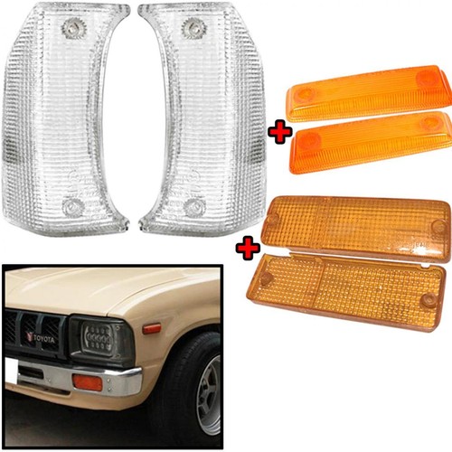 Pair Of Orange Side Marker Lights For Toyota Hilux RN30 RN40 LN40 Pickup (1973-1983) – ABS Plastic