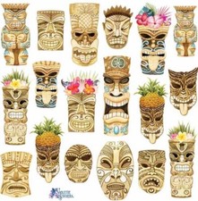 Violette Stickers Tiki Mask Tropical Luau Party Crafts Planner Supply Scrapbook