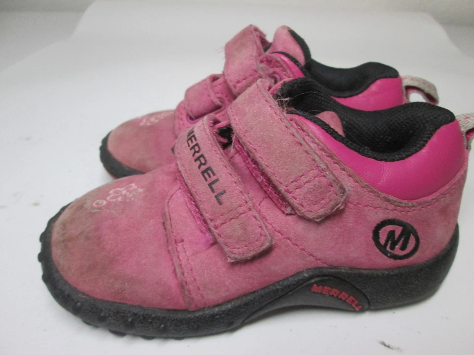 Merrell Baby Size 6 Flat Shoes Pink Sprint Hook & Loop Logo Comfort Footwear - Image 3 of 4