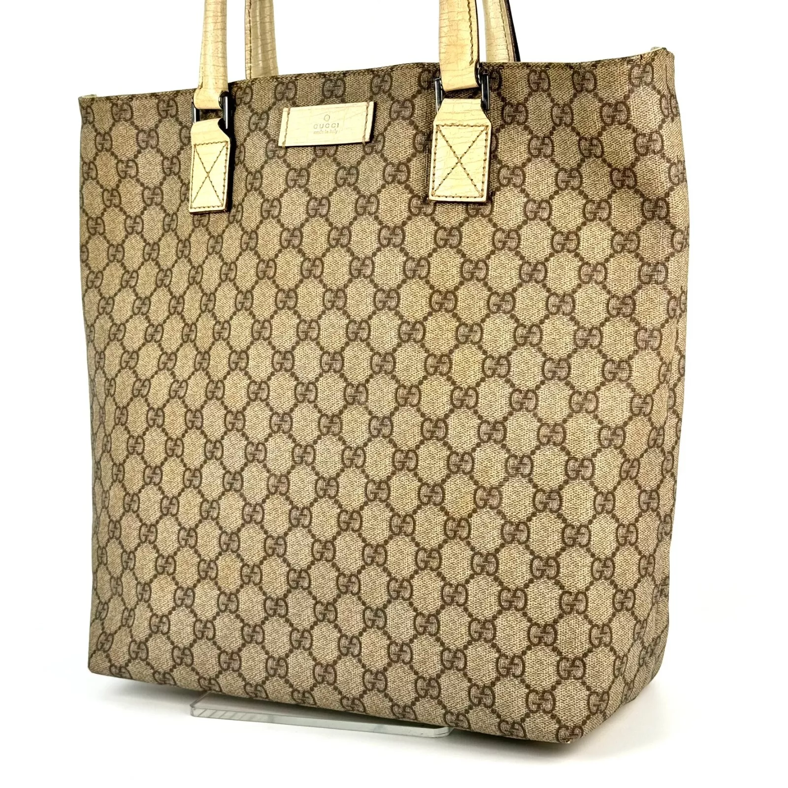 Sac fourre tout GUCCI cuir PVC GG Supreme Japan