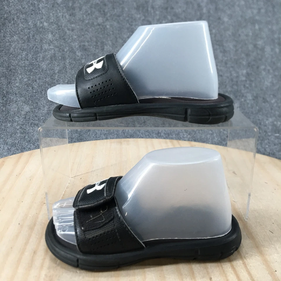 Sandalias Under Armour Niños 11K Ignite V Slide Planas 1287320-001 Negras Sin Cordones Foto 2 de 4