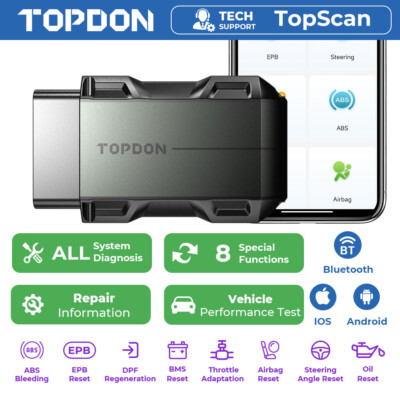  NEWEST TOPDON TopScan OBD2 Scanner Code Reader Full System Car Diagnostic Tool