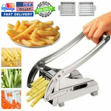 Stainless Steel French Fry Cutter Potato Vegetable Slicer Chopper Dicer 2 Blades