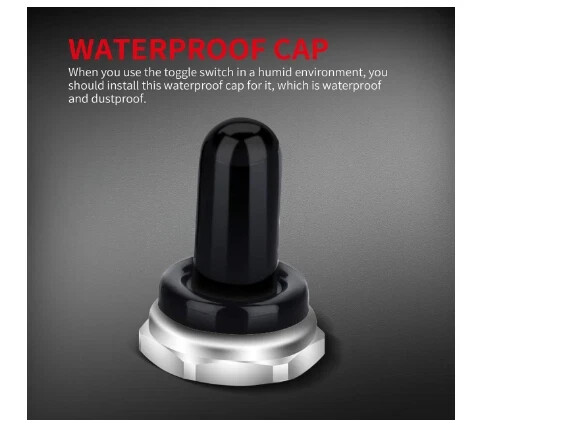 DaierTek SPST Waterproof Toggle Switch 12V DC 30A 125VAC 20A Marine Heavy Duty 2