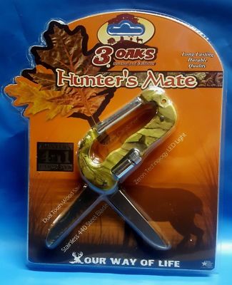 Hunters 4 tin 1 Carabiner Knife Saw LED 3 Oaks Hunting & Outdoors Hunter's Mate 
