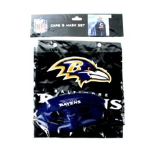 Baltimore Ravens 1/2 Mask and Cape set w/ Tags NFL Official Merch