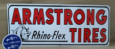 Armstrong Tires Porcelain Enamel Sign  36 x 15 Inches 1 Sided