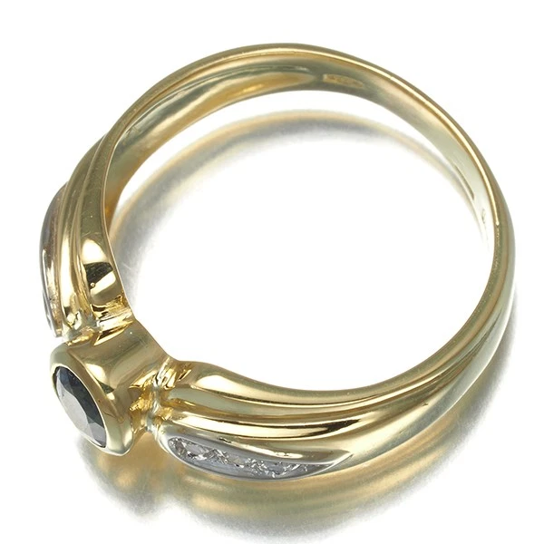 Auténtico Anillo DAMIANI Zafiro Diamante Bicolor De Colección US6-6.25 18K YG/WG Foto 3 de 4