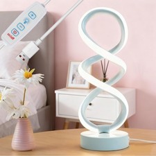 3 Color Dimmable LED Unique Spiral Shape Table Lamp Night Light Bedside Lamp