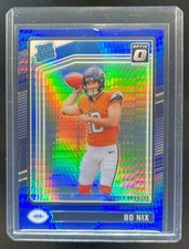 2024 Donruss Optic Bo Nix Blue Hyper Rated Rookie #209 Broncos