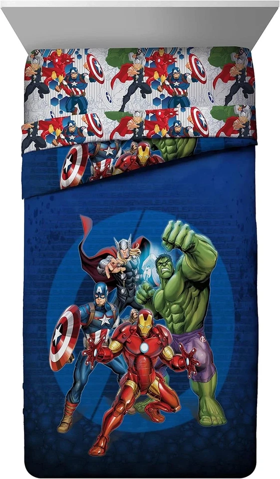 Marvel Avengers Blue Circle 5 Piece Full Bed Set - Includes Full,  - Image 2 of 4