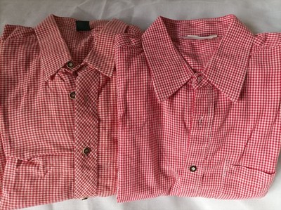 OS Trachten Hemd Isar Trachten Langarm Gr. L 41/42 Herren rot 2 Stück 9,00  