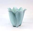 Vintage Shawnee Pottery Turquoise Fernware Tulip Shaped 4.5" Jardiniere