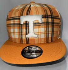 Tennessee Volunteers Vols New Era 9FIFTY Orange Plaid Adj. Snapback Hat 003