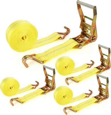 4 Pack 2'' Heavy Duty 20Ft Ratchet Tie Down Straps with Double Hooks