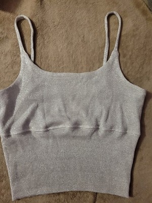 Cache Vintage Selver Metallic Top