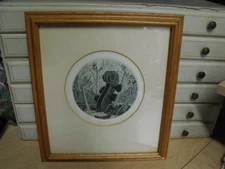 VINTAGE JUDITH ELDRIDGE SIGNED 'FIDDLEHEAD' 15 / 60 LTD. ED. FRAMED ETCHING