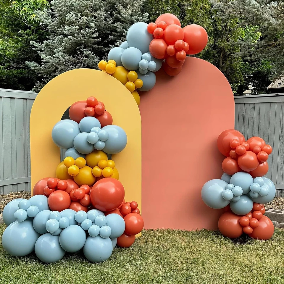 Globos Boho Arco Iris 60 Piezas Retro Azul Teal Rubor Rosa Naranja Claro Oscuro Amarillo... Foto 4 de 4