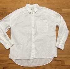 Alex Mills Shirt Womens Size Small Cotton Long Sleeve Button Blouse Polka Dot