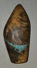 Beautiful MCM burl Wood with turquoise Inlay vase By Uli Kirchler 7" tall  — photo 4