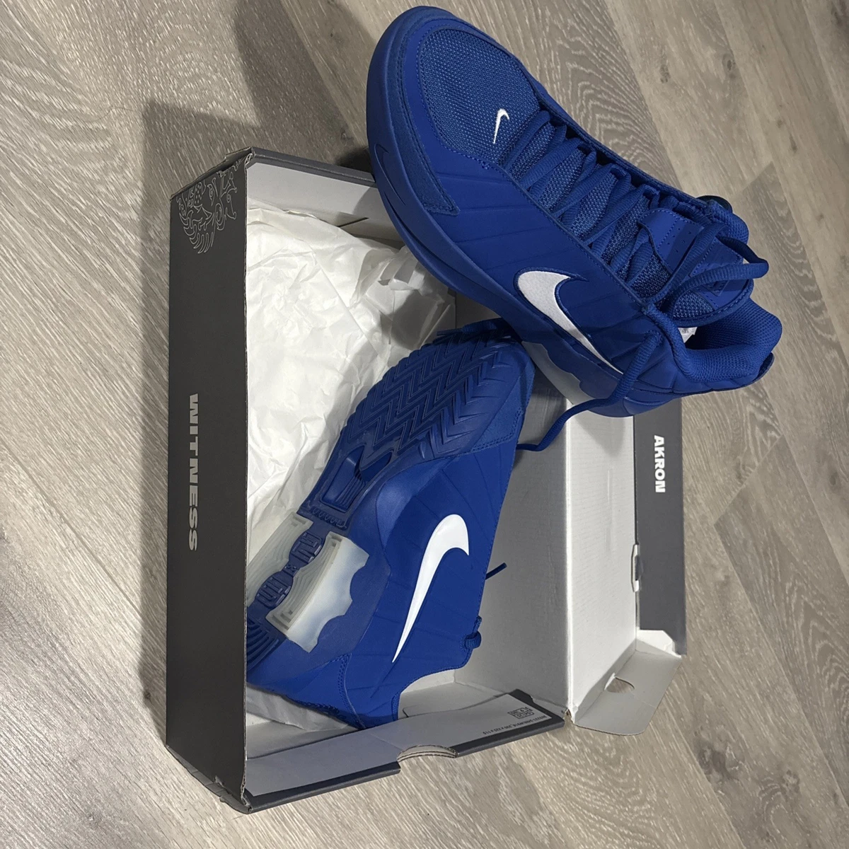 Size 12 - Nike LeBron Witness 9 Game Royal White N429 Nike Lebron Witness 9 White / Black | KicksOnFire main image 4