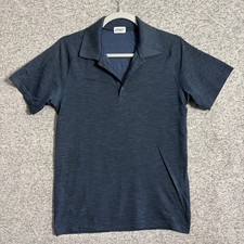 Lululemon Men's Size Small Blue Short Sleeve Metal Vent Performance Polo Shirt