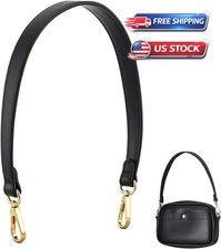 Purse Strap Wide Shoulder Strap Replacement Crossbody Handbag Black Leather-01