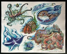 Tattoo Flash By Tattoo Johnny - 24 Vintage Color Sheets - Judy Parker others