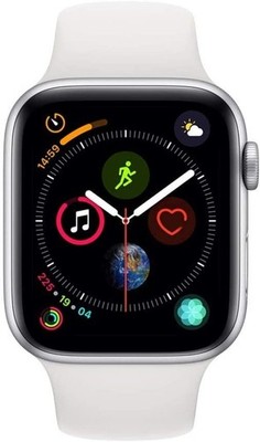 Apple Watch Series 4 (GPS) 44mm Silver Aluminum Case with White Sport Band