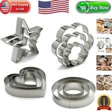 Rust-Resistant Stainless Steel Cookie Cutters: 12 Shapes for Festive Treats