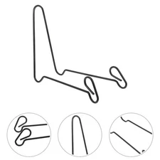 4PCS Plate Display Stand: Black Metal Easel Holder Countertop Display Rack for