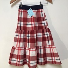 Skirt Flannel Girls 6 Red Plaid Ruffle Tier Heavyweight Maxi Mom and Pop's Kids