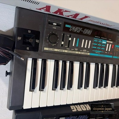 KORG POLY-800 Vintage Analog Synthesizer Original Hard Case AC Adapter Japan