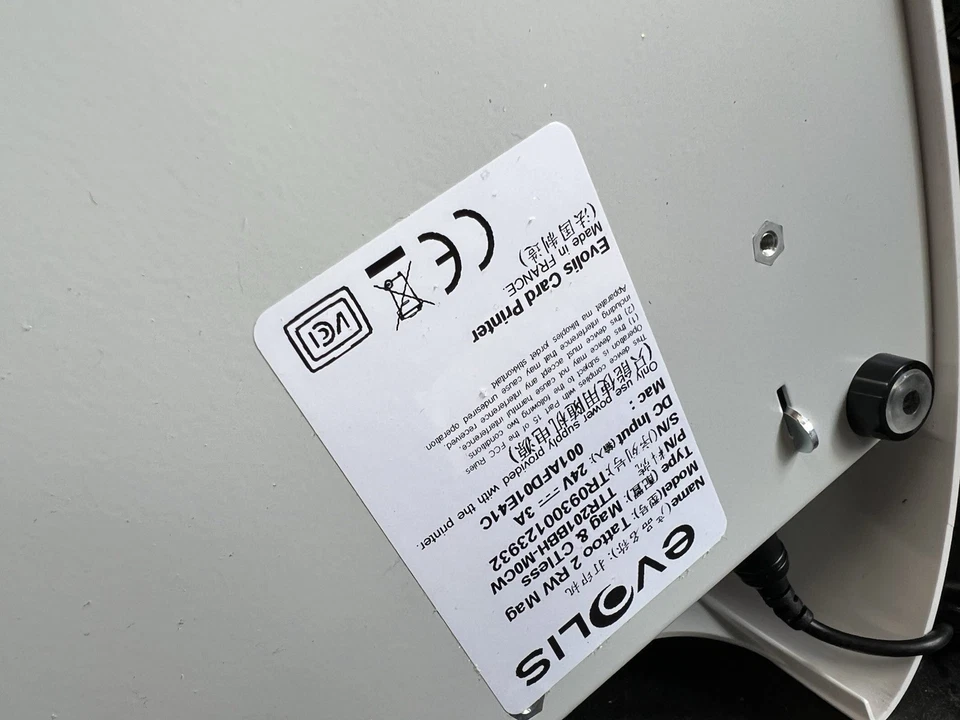 EVOLIS Tattoo Rewrite RW 2 ISO MAG 300 DPI ID Card Printer USB Network  UNTESTED - Image 3 of 4