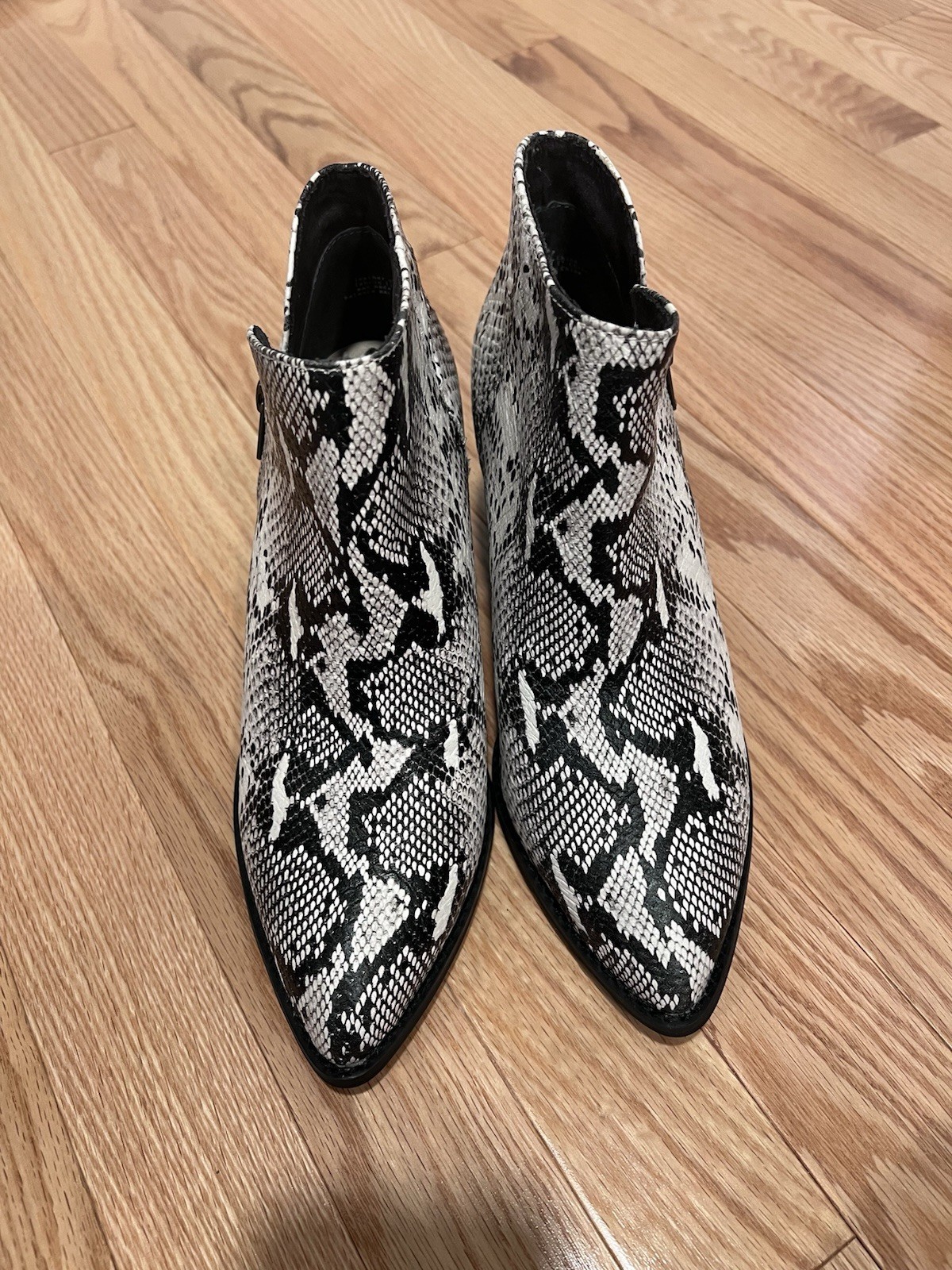 Seychelles Size 7 Black And White Python Print An… - image 1