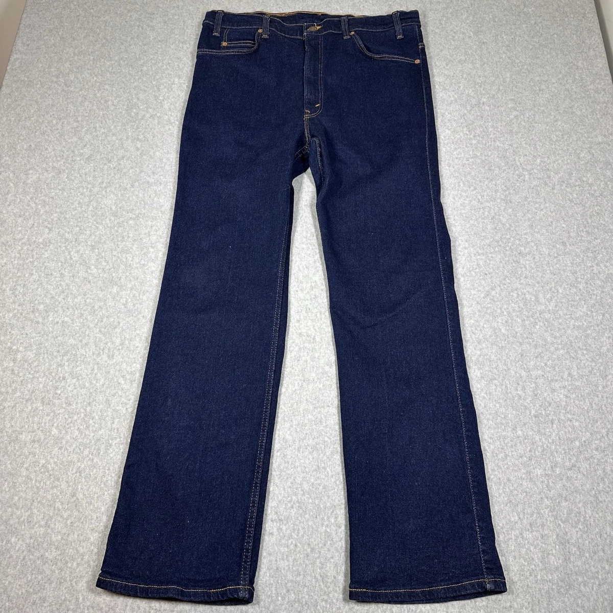 Vintage USA Levis 517 38x32 Jeans Mens Blue Denim Bootcut Orange